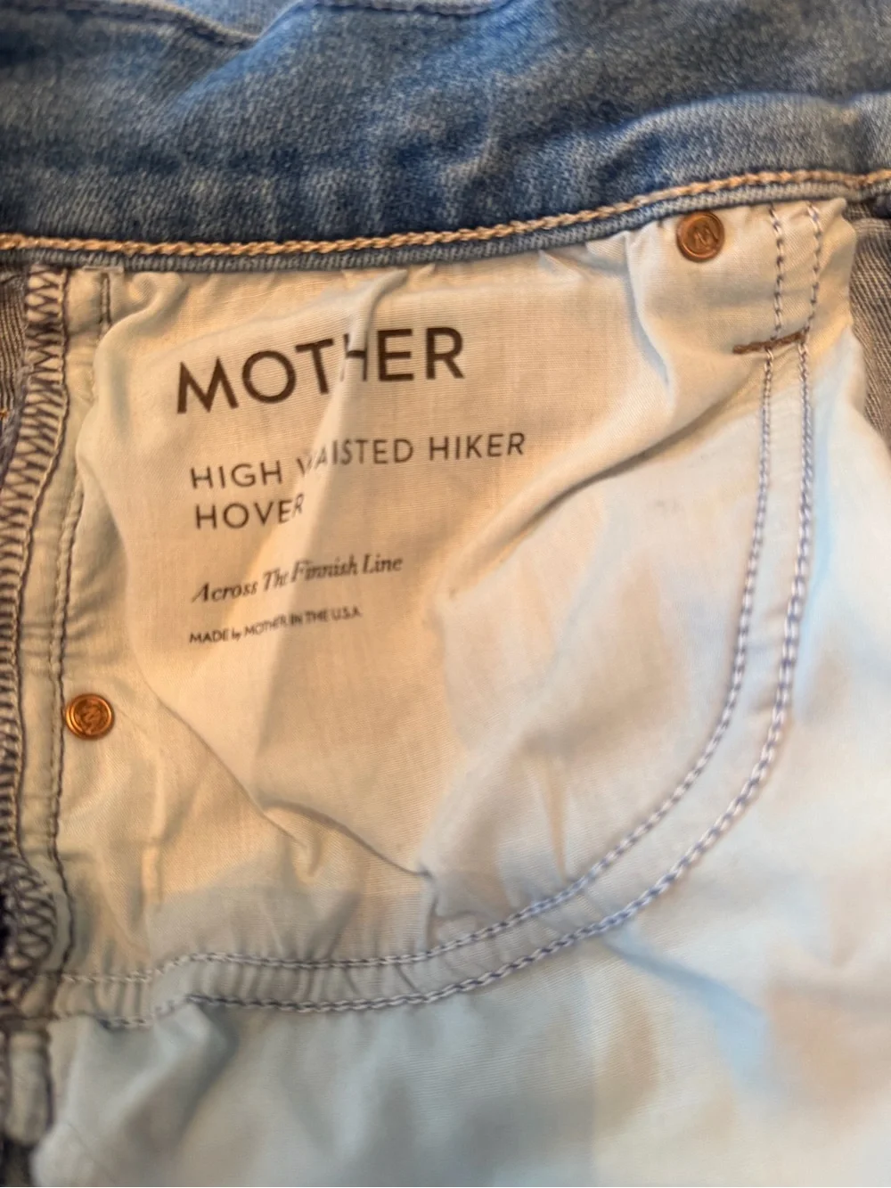 MOTHER high waisted hover denim in across the finish line